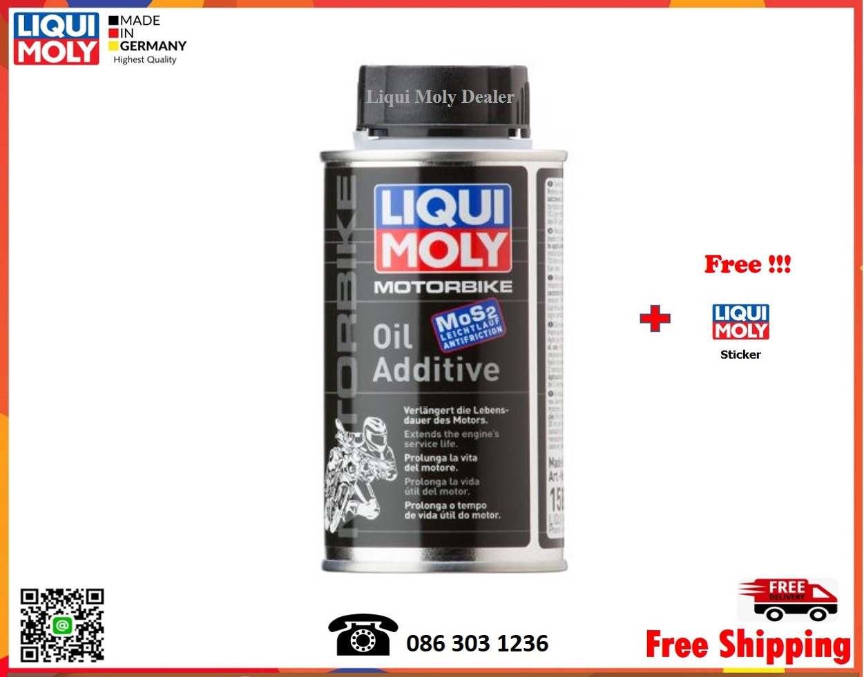 Liqui Moly น้ำยาเคลือบเครื่องยนต์มอเตอร์ไซค์ (Motorbike Oil Additive) 125 ml.