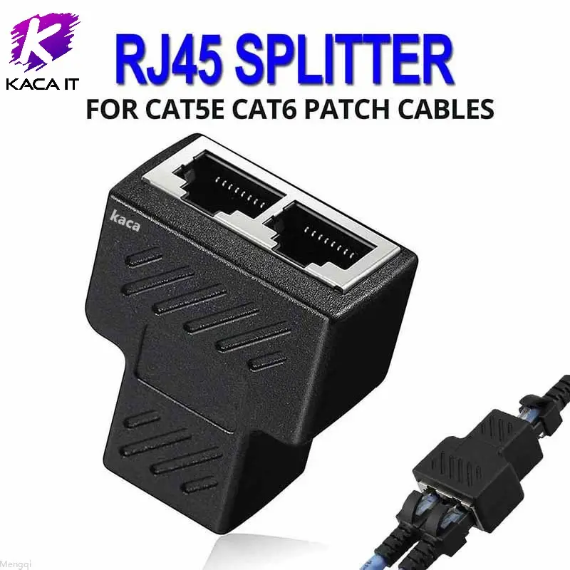 ภาพหน้าปกสินค้าหัวต่อแยกสายแลน ออกเป็น 2 เส้น(ใช้ได้ทีละเส้น) RJ45 Cat6 Cat5e Splitter 1 to 2 Way LAN Network Ethernet Adapter จากร้าน Kacha it บน Lazada