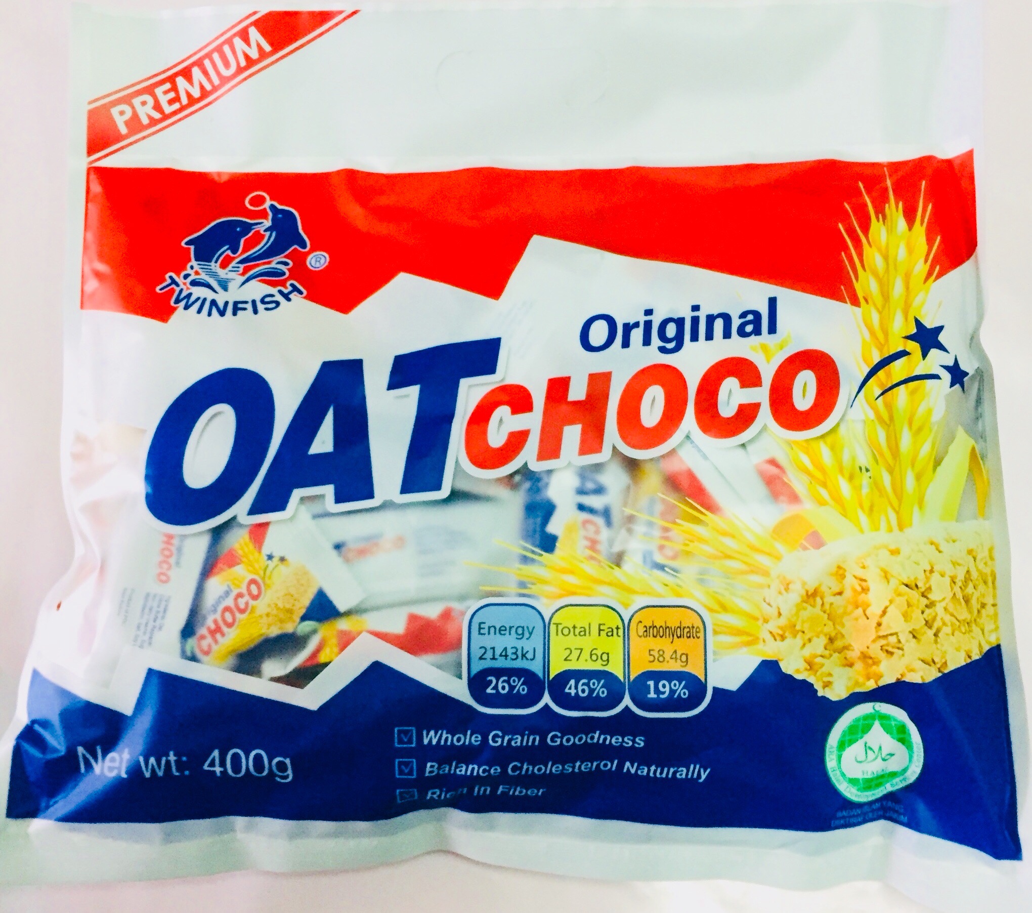 OAT CHOCO ข้าวโอ๊ตอัดแท่ง รส Original รสนม ของแท้นำเข้ามาเลย์เซีย (ขนาด 400 กรัม) จากแบรนด์ TWINFISH อร่อย ท้าให้ลอง ขนมมาเลย์ โอ๊ตช็อคโก้