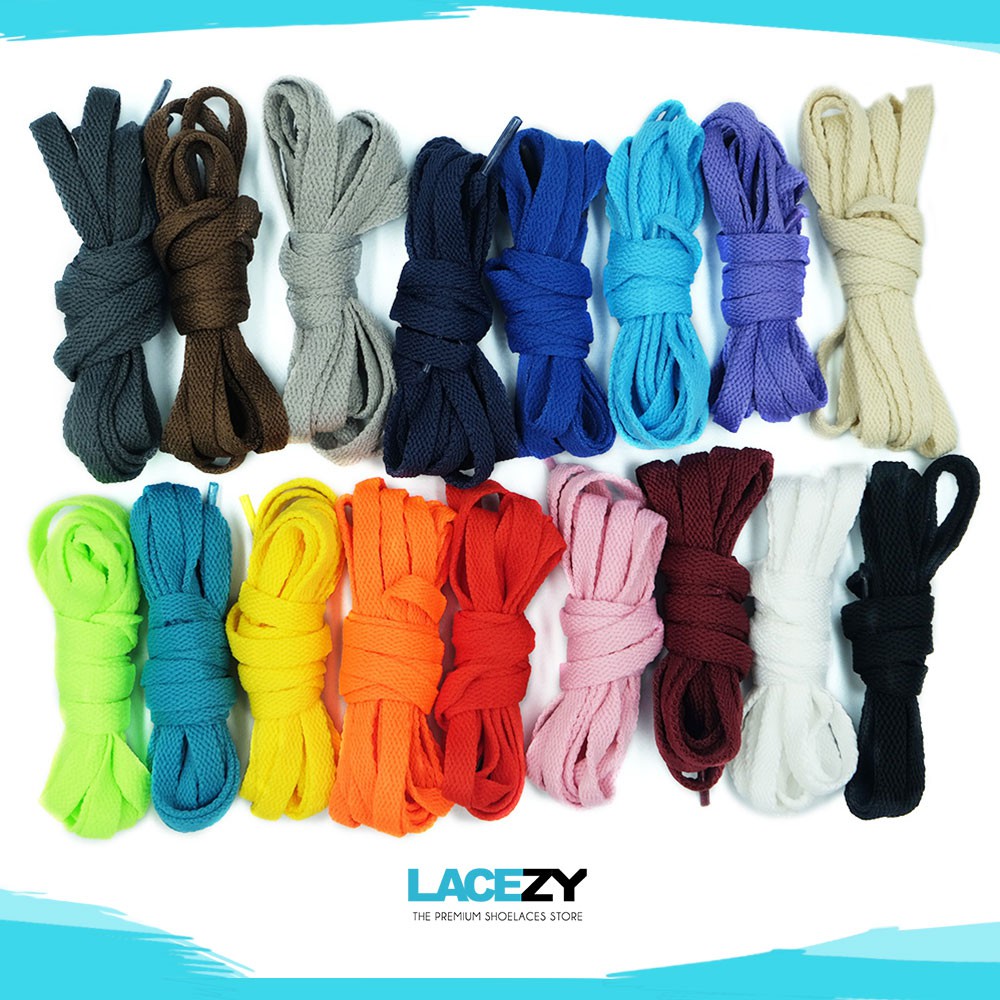 [120cm 160cm] Lacezy เชือกรองเท้ากีฬา เชือกรองเท้าผ้าใบ แบบแบน