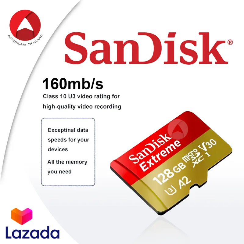 ภาพสินค้าSanDisk Micro Sd Card Extreme 128GB SDXC อ่าน190Mb/S เขียน 90Mb/S (SDSQXAA-128G-GN6GN_1) ไมโครเอสดีการ์ด แซนดิส โดย Synnex จากร้าน Actioncam Thailand บน Lazada ภาพที่ 6