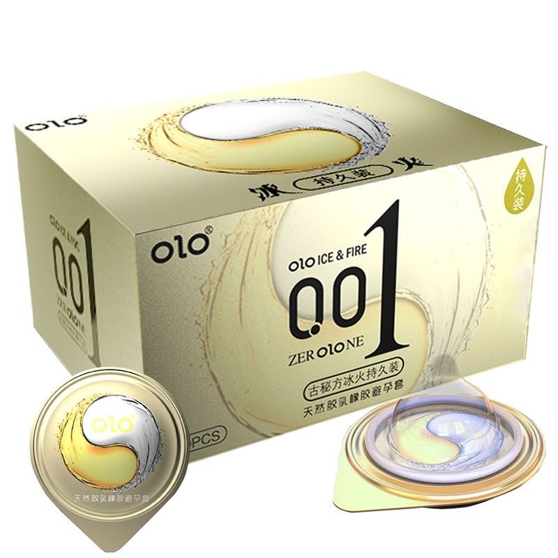 OLO​ (10ชิ้น/กล่อง)​ ถุงยางอนามัย​ OlO 0.01​ บางเหมือนไม่ได้ใส่​ มีสารหล่อลื่นแบบธรรมชาติ​ No.001 52