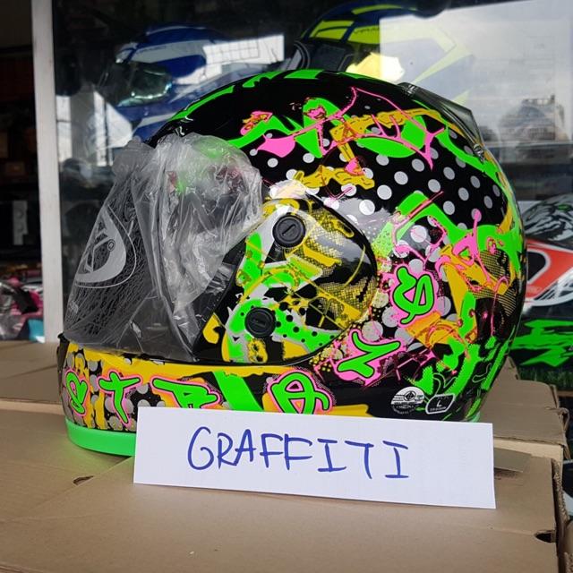 หมวกกันน็อค หุ้มคาง Avex DX graffiti หมวกกันน็อค หมวกกันน็อคเด็ก หมวกกันน็อคผู้ใหญ่ หมวกกันน็อค 3 กระดุม หมวกกันน็อคเต็มใบ  หมวกกันน็อคครึ่งใบ ของแท้