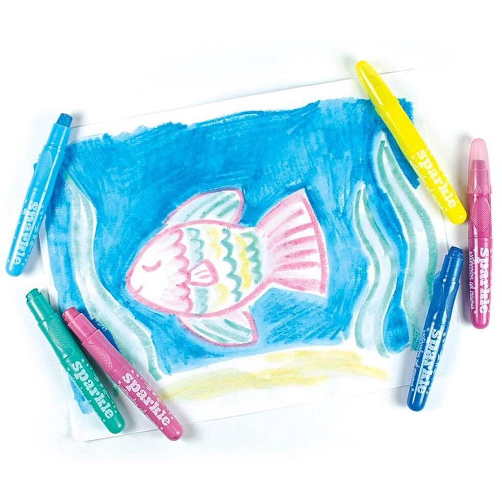 ooly - สีเทียน rainbow sparkle watercolor gel crayons 12 แท่ง  สีเทียนเนื้อเจล เขียนนุ่มลื่นน แถมมีกากเพชร เป็นประกายวิ้งๆ