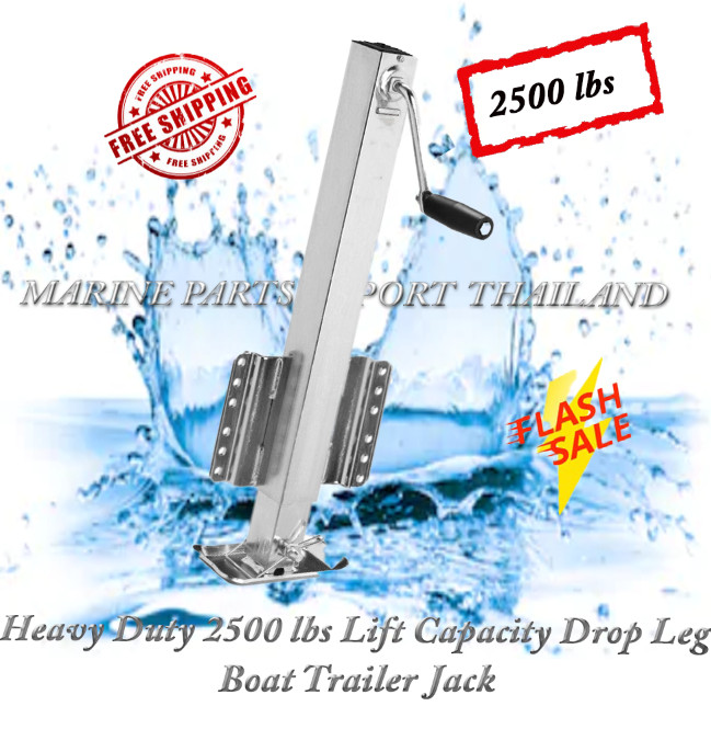 ล้อหน้าเทรลเลอร์ ขนาด 2500 ปอนด์ แบบล้อ - Heavy Duty 2500 lbs Lift Capacity Drop Leg Boat Trailer Jack