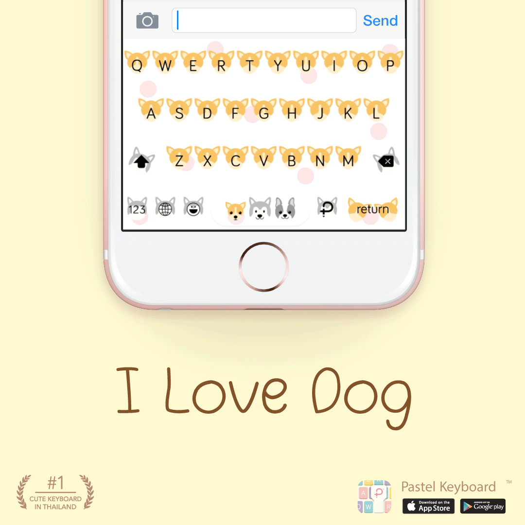 I Love Dog Keyboard Theme⎮(E-Voucher) for Pastel Keyboard App