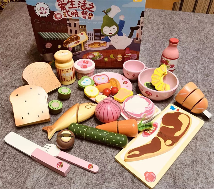 ของเล่นไม้ ชุดอุปกรณ์ครัวไม้ เครื่องปรุง ชุดหั่นเซทอาหาร ของเล่นบทบาทสมมติ ของเล่นเสริมพัฒนาการเด็ก ของเล่นเด็ก