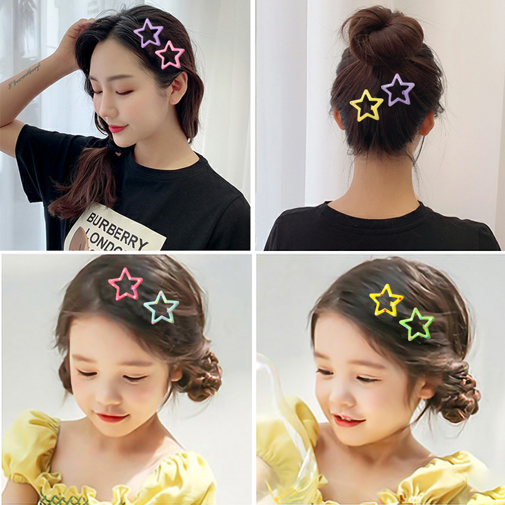 Kẹp tóc hình ngôi sao nhiều màu sắc cho bé gái 6pcs Set of Cute Hair Clip