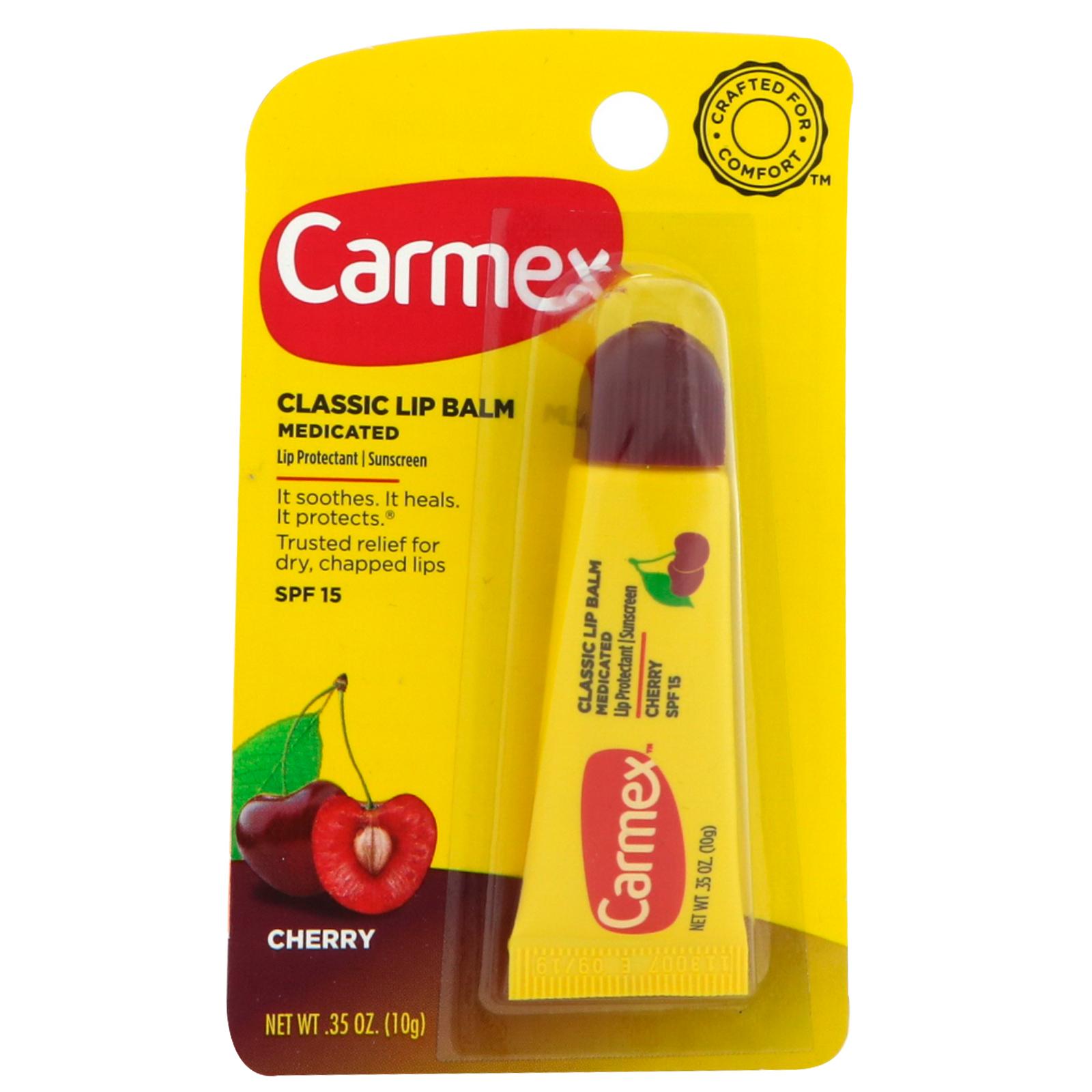 (แบบหลอด )Carmex, Classic Lip Balm, Cherry, SPF 15, .35 oz (10 g)