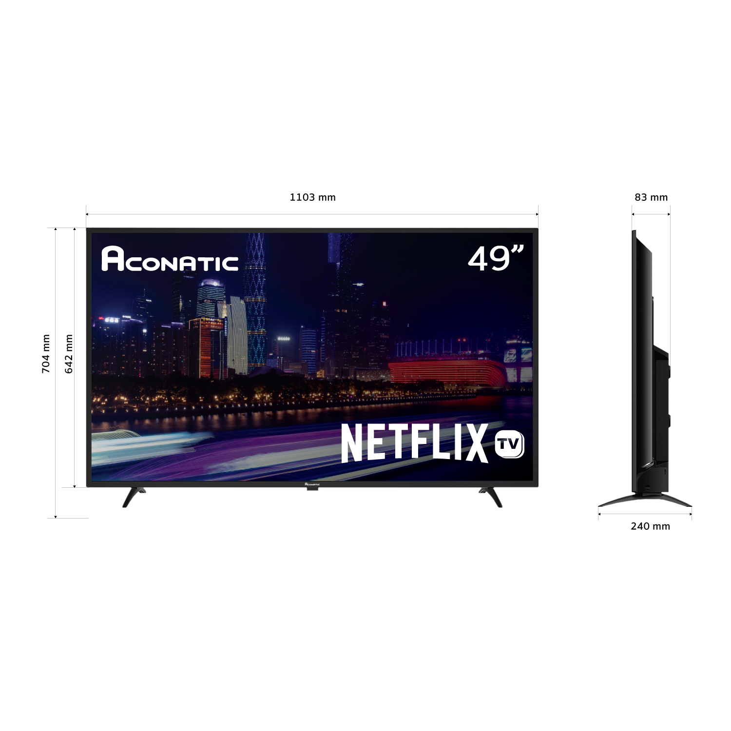 Aconatic LED Netflix TV Smart TV 4K UHD สมาร์ททีวี 49 นิ้ว รุ่น 49US534AN (รับประกัน 3 ปี)