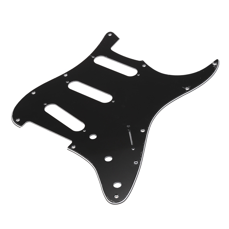 Set Of 3 Ply Black 11 Hole Guitar Pickguard Strat Backplate Pickup Covers Knobs Tips Guitar Parts & Accessories-No Holes Malaysia