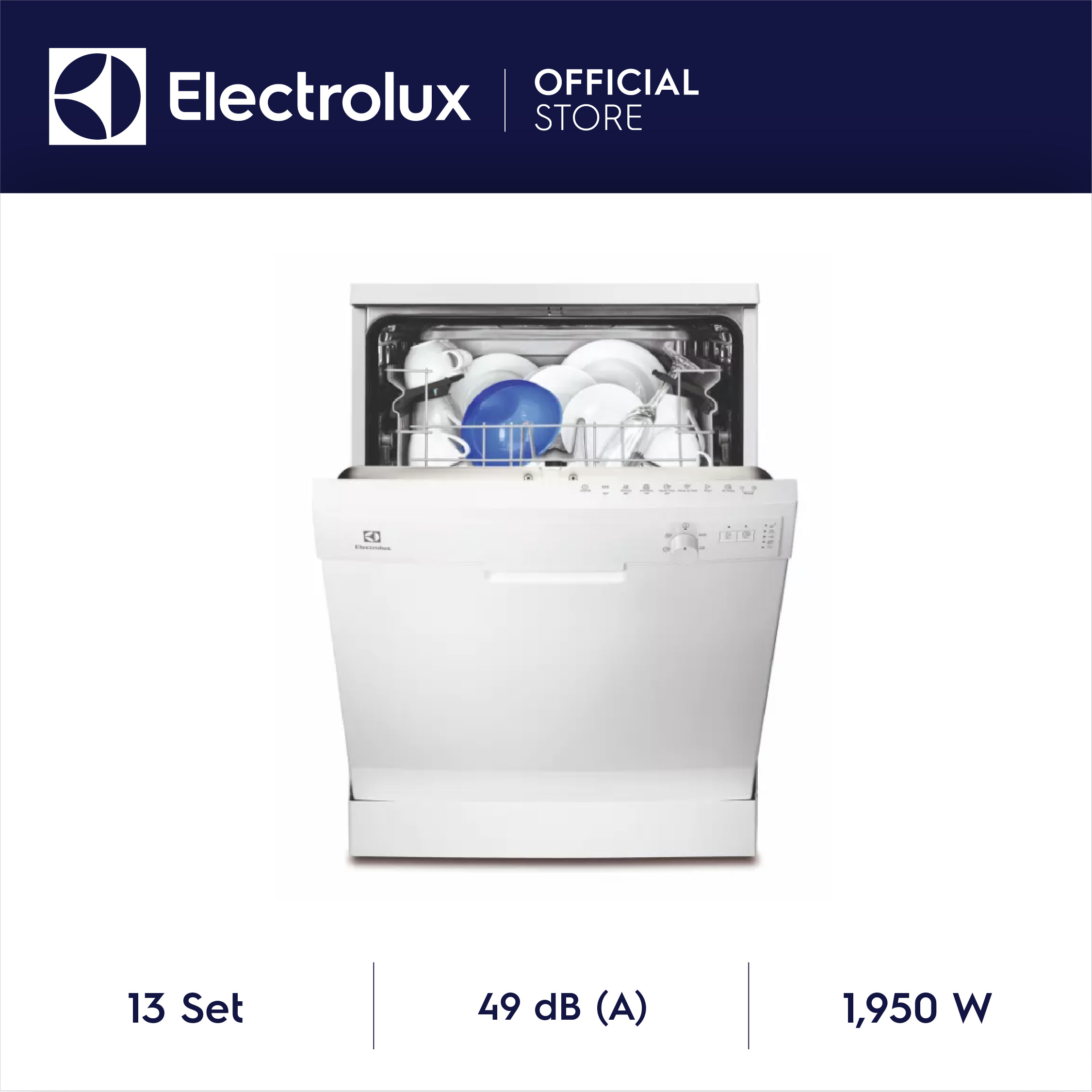 Electrolux เครื่องล้างจาน ESF5206LOW 13 ชุดเซ็ตมาตรฐาน (156 ชิ้น)