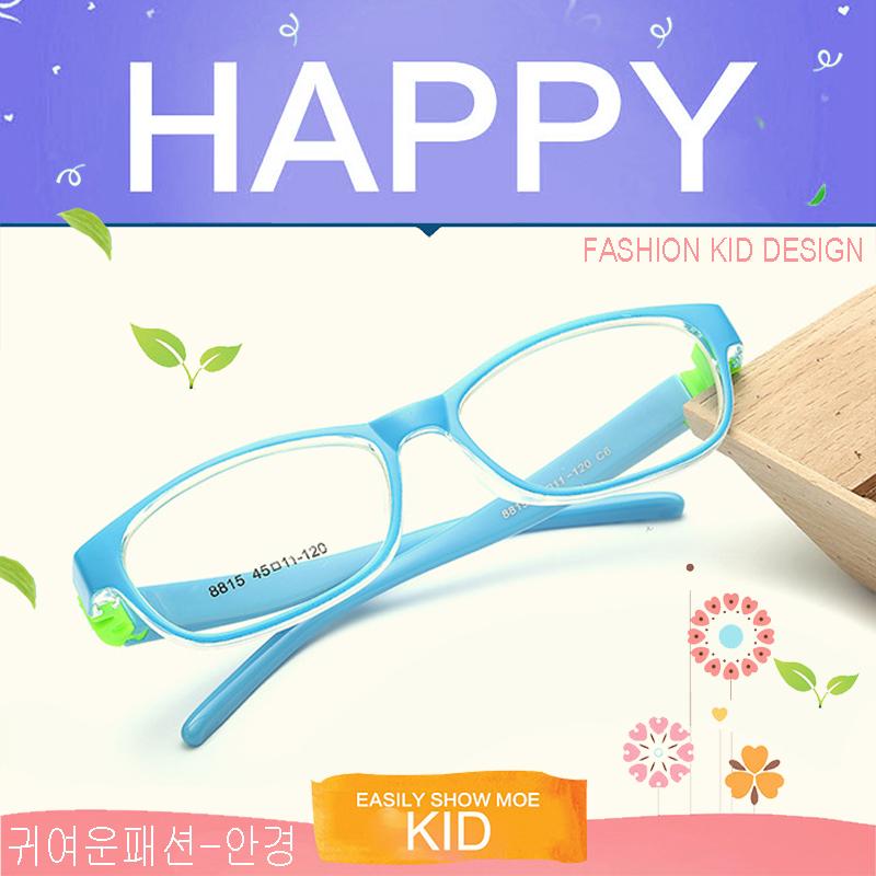แว่นตาเกาหลีเด็ก Fashion Korea Children แว่นตาเด็ก รุ่น 8815 C-6 สีฟ้าขาฟ้าข้อเขียว กรอบแว่นตาเด็ก Rectangle ทรงสี่เหลี่ยมผืนผ้า Eyeglass baby frame ( สำหรับตัดเลนส์ ) วัสดุ PC เบา ขาข้อต่อ Kid leg joints Plastic Grade A material Eyewear Top Glasses