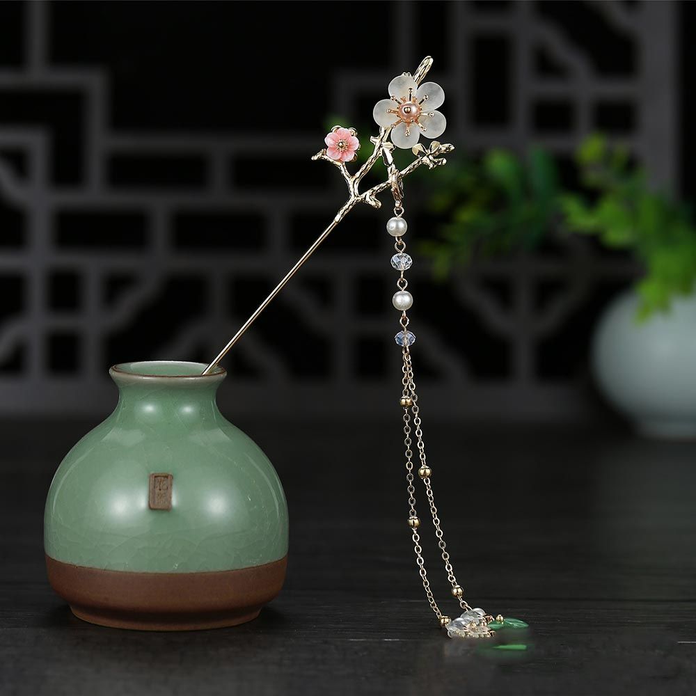 Maxg phụ nữ cô gái retro phong cách handmade mun tua đũa tóc gậy công cụ tạo kiểu tóc kẹp tóc tóc phụ kiện