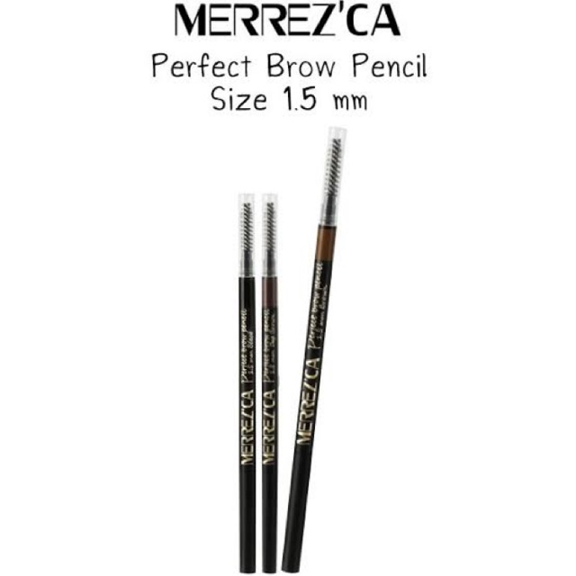 ◕❁☍  Merrezca Perfect brow Pencil 1.5mm. 0.05g.ดินสอเขียนคิ้ว เมอเรสก้า ของแท้ 100-