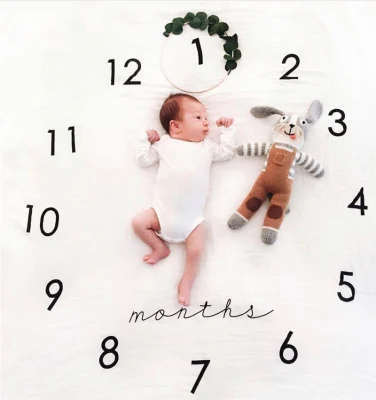 Newborn Baby Photography Blanket Monthly Growth Milestone Prop Background Photo Shoot Bedding Blanket