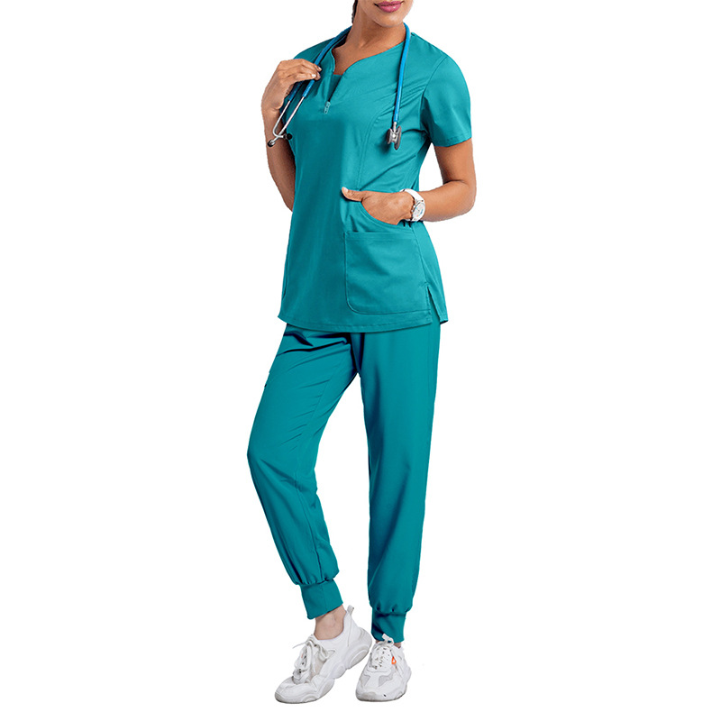 Stretch Quick-Dry Thin Breathable Nursing Scrubs Uniforms Figs Zip