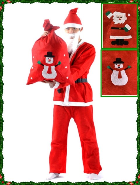 AC BAG ถุงคริสต์มาส ชุดคริสต์มาส ซานตาครอส ซานต้า แซนตี้ Dress for Bag Christmas Sock Santa Santy Suit Christmas Santa Claus Costumes Festival Cosplay Fancy Outfit