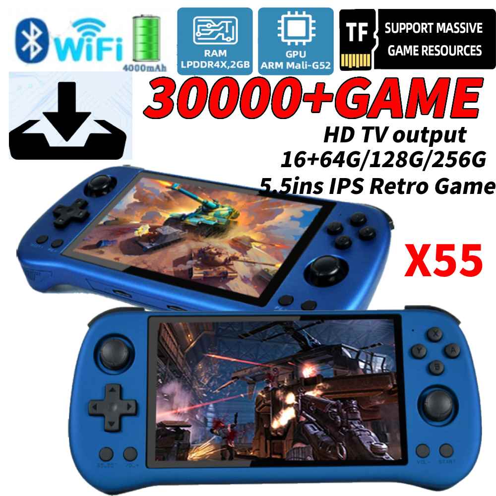 POWKIDDY X55 Retro Handheld Game Console 5.5 INCH IPS HD Screen