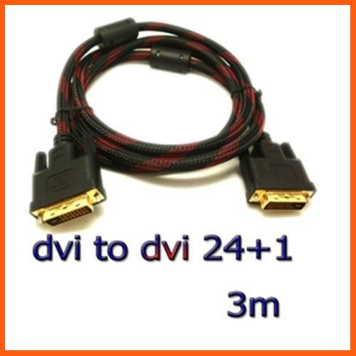 Best Quality สายจอ DVI to DVI 24+1 ยาว 3m สายถัก อุปกรณ์คอมพิวเตอร์ Computer equipment สายusb สายชาร์ด อุปกรณ์เชื่อมต่อ hdmi Hdmi connector อุปกรณ์อิเล็กทรอนิกส์ Electronic device