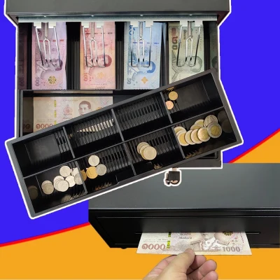 ลิ้นชักเก็บเงิน แบบวาง เงิน ต้าน เงิน กล่อง เงินสด พร้อมส่งในไทย Ch Drawer RJ11 รับประกัน1ปี