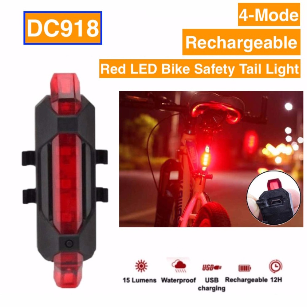 shannui  Taillight ไฟท้ายจักรยาน แบบชาร์จ USB ไฟจักรยาน แสงไฟ LED ชาร์จไฟผ่าน ไฟเตือนจักรยาน Bicycle warning light