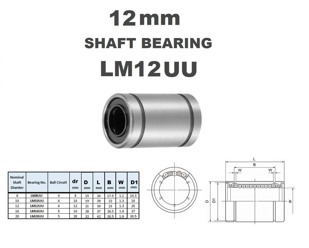 LM12UU  ( 12 x 21 x 30 mm.) LINEAR BALL BEARING / LINEAR BUSH BEARING ลูกปืนลิเนียร์ บอลแบริ่งส์ = 1 ตลับ