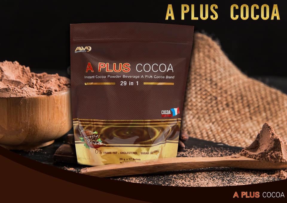 A Plus Cocoa เครื่องดื่มโกโก้ เอพลัส ไขมันต่ำ น้ำตาลน้อย หอมหวานอร่อย บรรจุ17ซอง/ห่อ ( 1 ห่อ  )