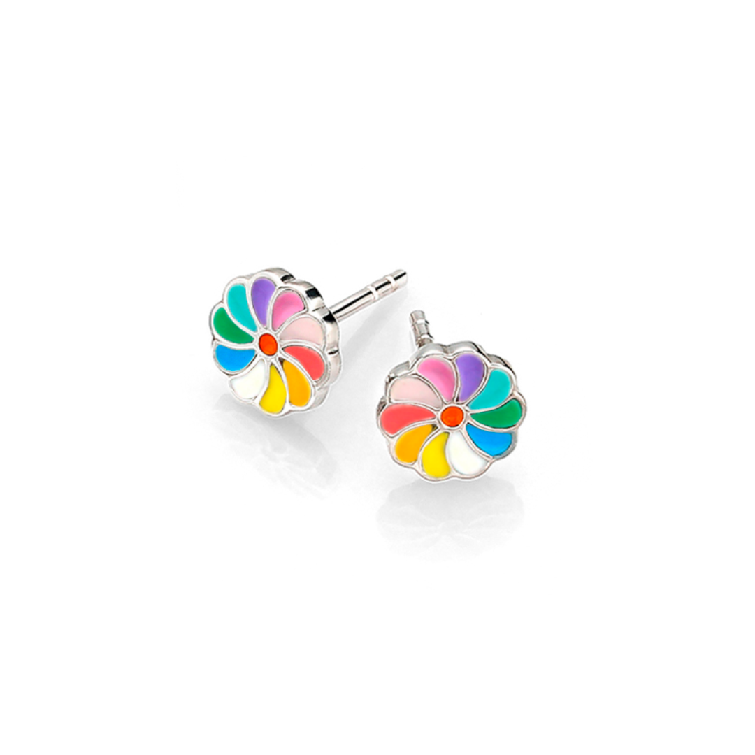 Twinkle Time Jewelry ต่างหูเงินเเท้ 92.5% สำหรับเด็กเเละผู้หญิง รุ่น Blooming Flower Earrings