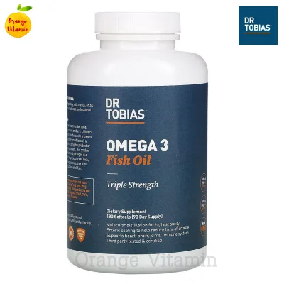 น้ำมันปลา fish oil โอเมก้า3 Dr. Tobias Omega 3 Fish Oil Triple Strength 180 Softgels โอเมก้า EPA DHA อีพีเอ ดีเอชเอ