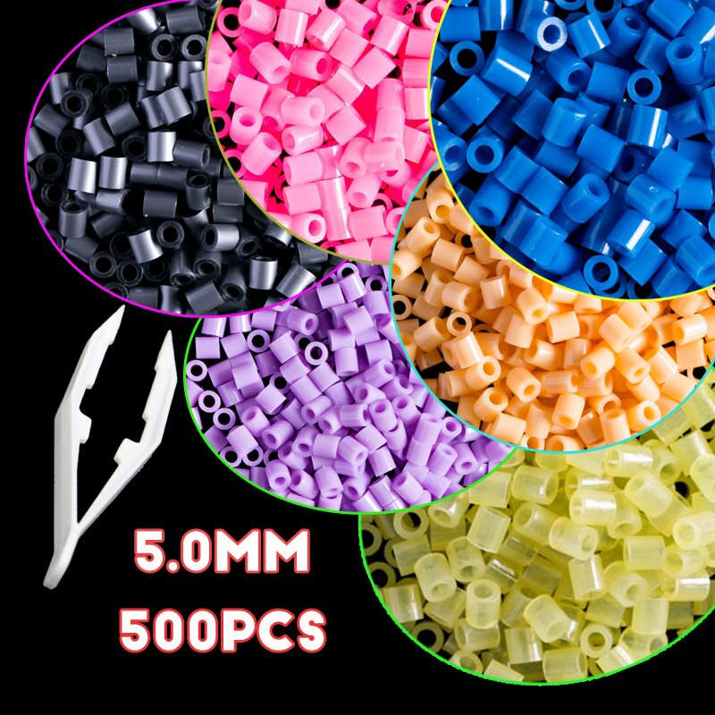 Hama Beads 5mm 500 Pieces Fuse Iron Beads for Kids DIY 3d Games and Puzzles  Intelligence Educational Toys Perler Jigsaw Puzzle
