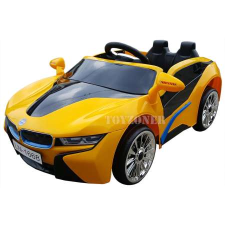 ประกัน 6 เดือน BMW i8 12V 2 Motors รถแบตเตอรี่ รถเด็กนั่งไฟฟ้า รถเด็กเล่นบังคับวิทยุ - สีเหลือง