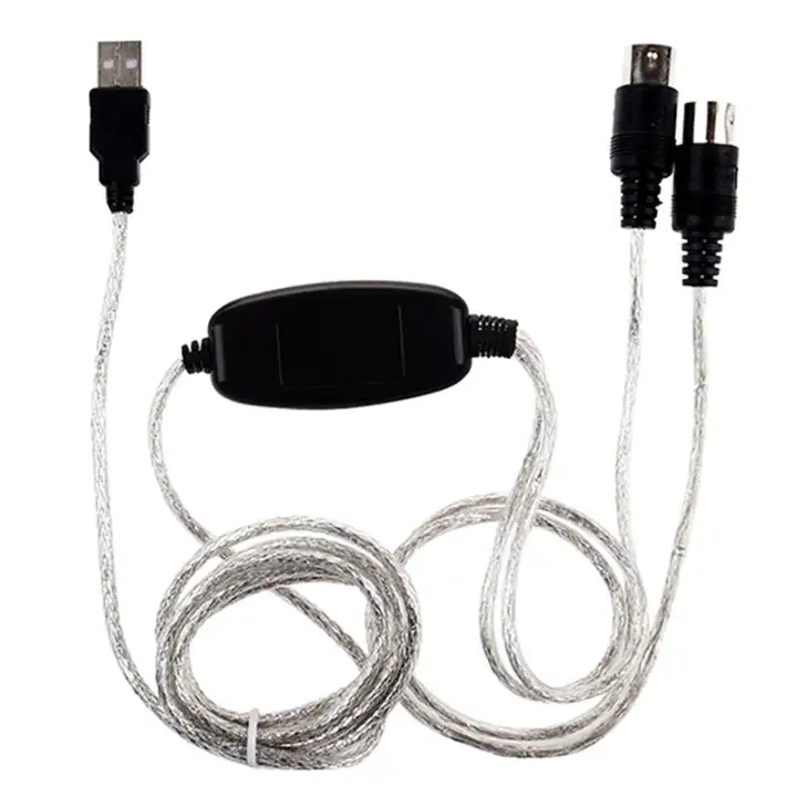 Midi Usb In Out Interface Cable Cord Converter Pc To Music