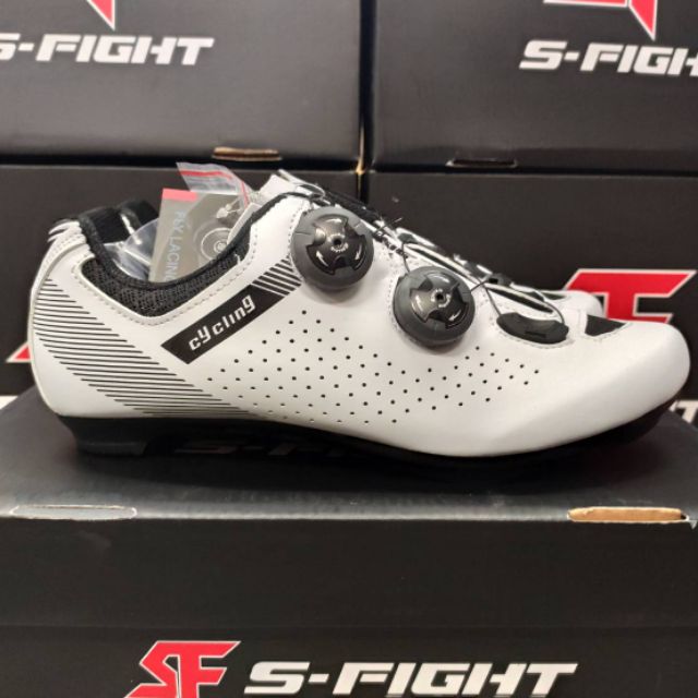 รองเท้าจักรยาน S-Fight TB36-B1910 สีขาว รองเท้าคลีทเสือหมอบ เสือภูเขา