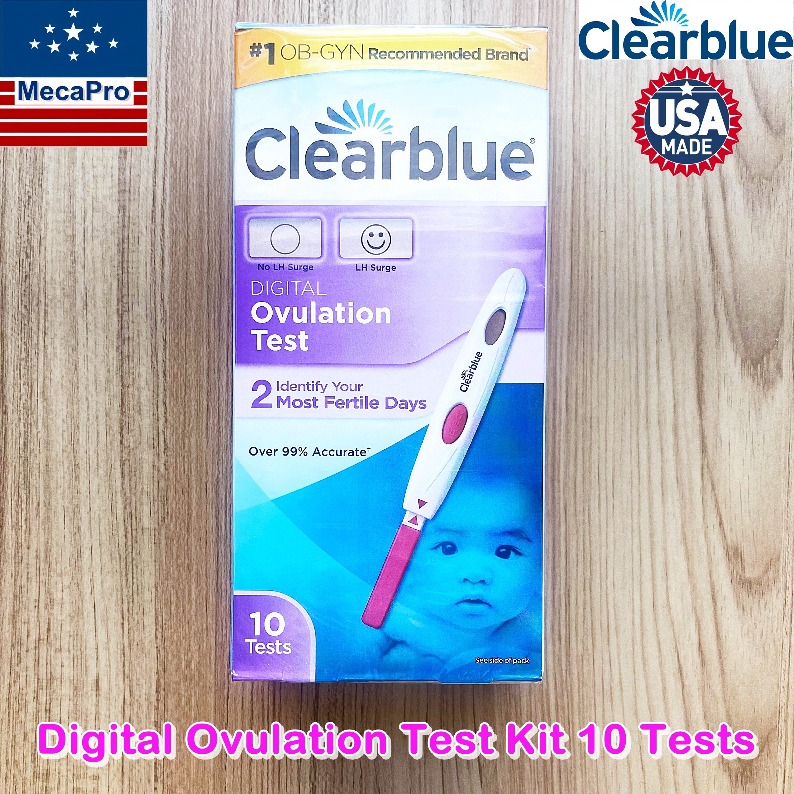 Clearblue® Digital Ovulation Test Kit 10 Tests อุปกรณ์ทดสอบการตกไข่แบบดิจิตอล เพิ่มโอกาสตั้งครรภ์ ดีสำหรับผู้ที่อยากมีบุตรหรือมีบุตรยาก