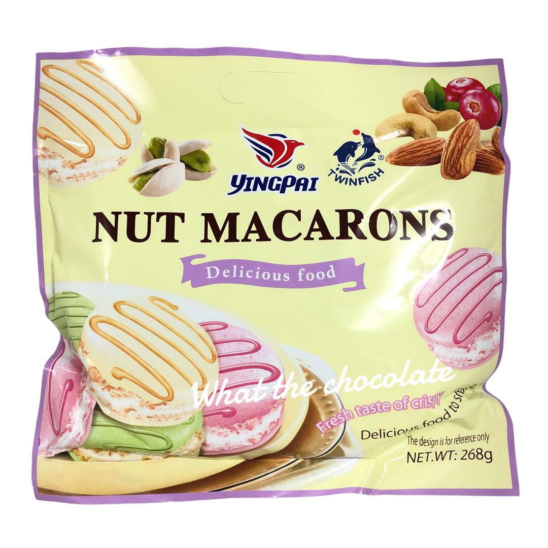 Nut Macarons มาการองไส้ครีม (ห่อใหญ่ 56ชิ้น)