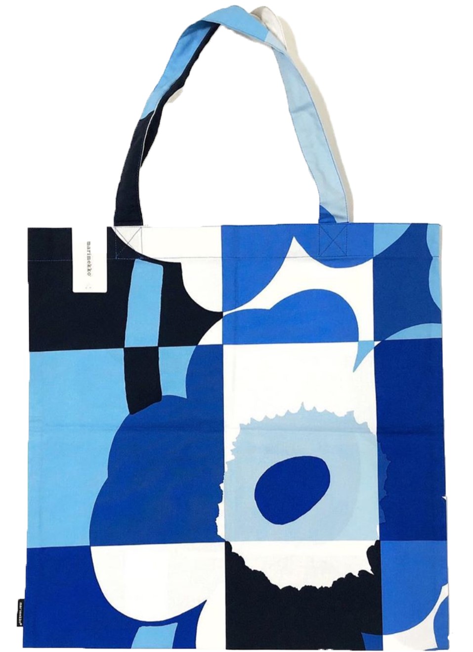 พร้อมส่ง) กระเป๋า Marimekko -Tote bag Ruutu Unikko Kassi สีฟ้า ของแท้ 100%  มีป้ายแท็ก 