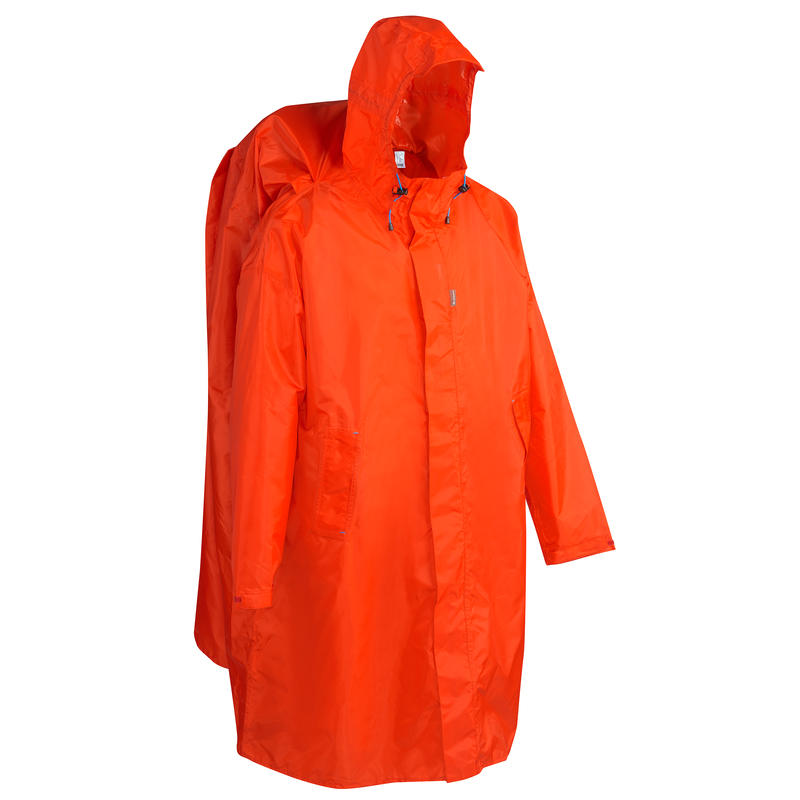 เสื้อกันฝนสำหรับผู้ใหญ่ใส่เดินเทรคกิ้งบนภูเขารุ่น Forclaz ขนาด 75 ลิตร S/M (สีแดง) อุปกรณ์สำหรับใช้ในการเล่นเดินป่าเดินเขาเทรคกิ้ง
