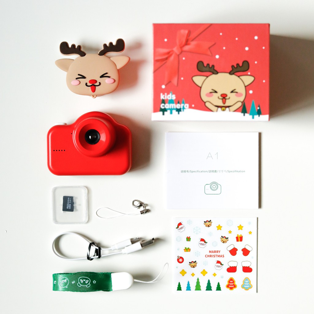 เทคโนโลยีตรง | กล้องพกพา WiFi พิเศษสีแดงด้านหน้าและด้านหลังกล้องคู่ขนาดเล็ก กล้องดิจิตอล ccd Christmas Gift