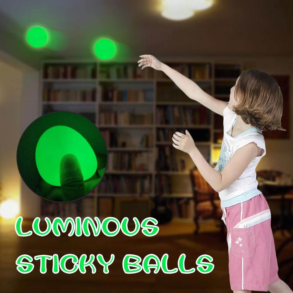 6cm Luminous Balls High Bounce Glowing Stress Ball In Dark The Sticky Glow