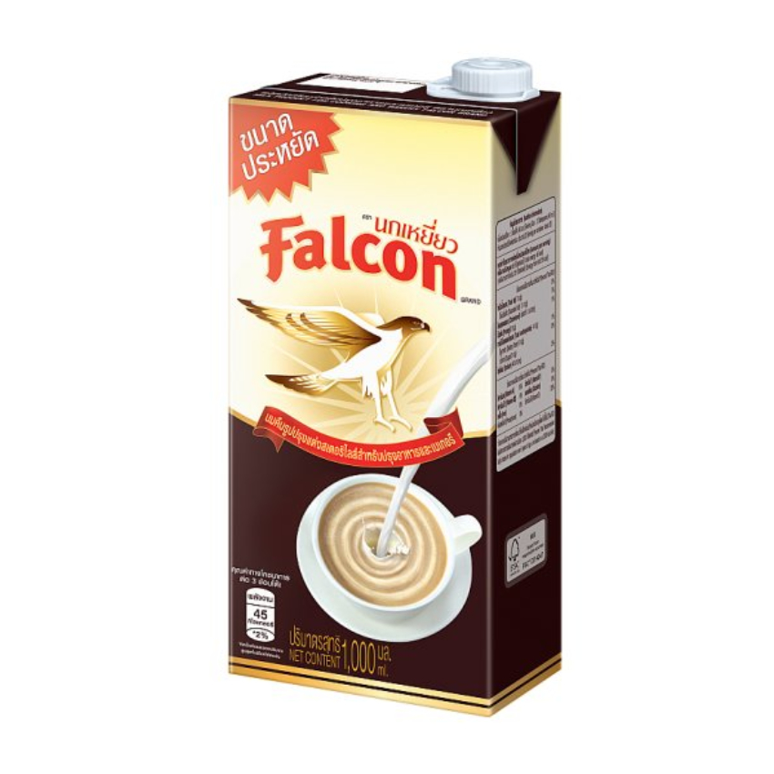 Falcon(ฟอลคอน) นกเหยี่ยว นมคืนรูปปรุงแต่งสเตอริไลส์ สำหรับปรุงอาหารและเบเกอรี่ 1000 มล.