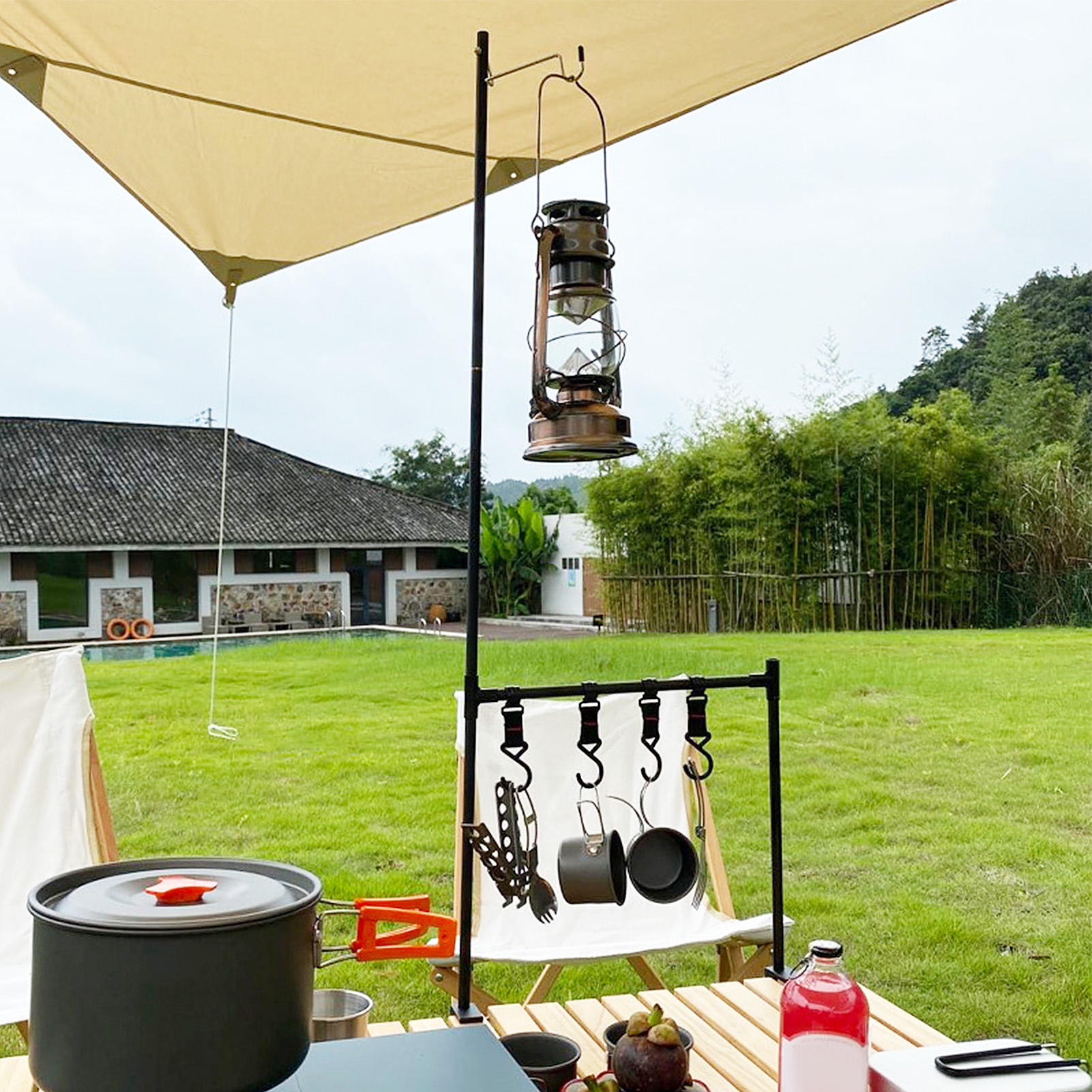 Lightweight Folding Camping Cookware Hanging Rack Shelf Portable ...