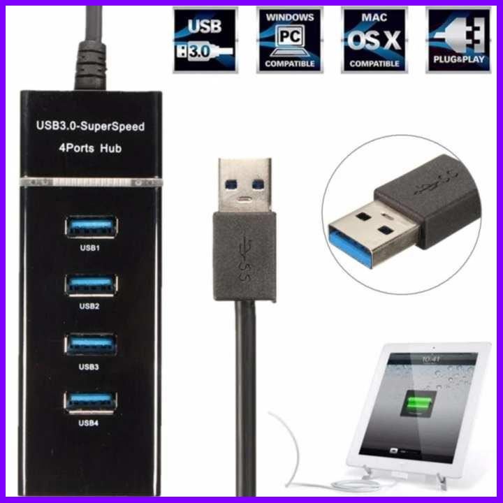 USB HUB 3.0 5Gbps 4 Ports Splitter Adapter Super Speed High Quality Computer Peripherals Black - Intl บริการเก็บเงินปลายทาง
