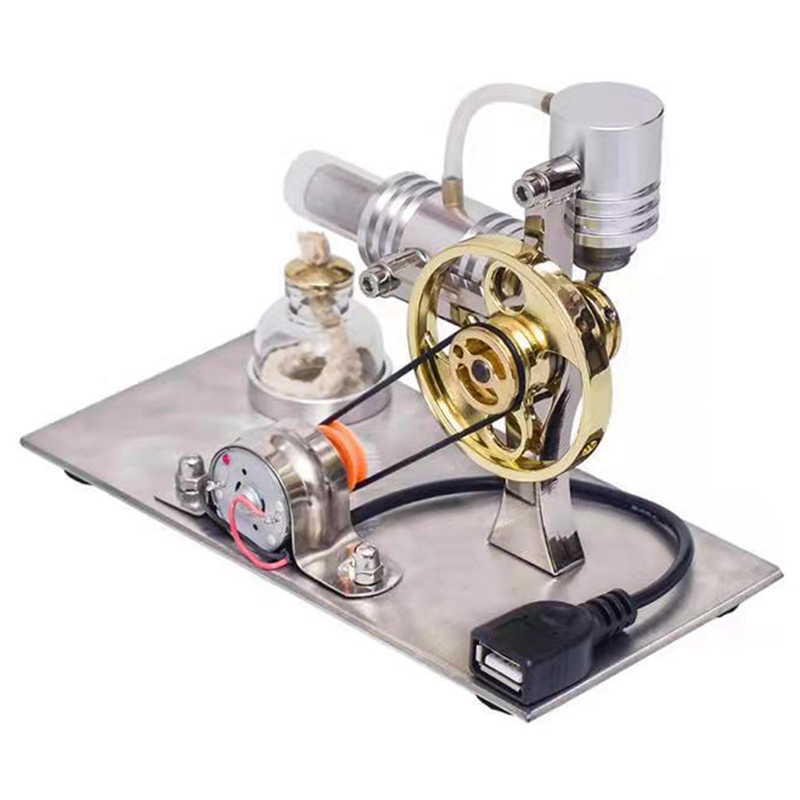 L-Shape Stirling Engine Model with USB Connector and Night Light,Stirling Engine Model Educational Toy