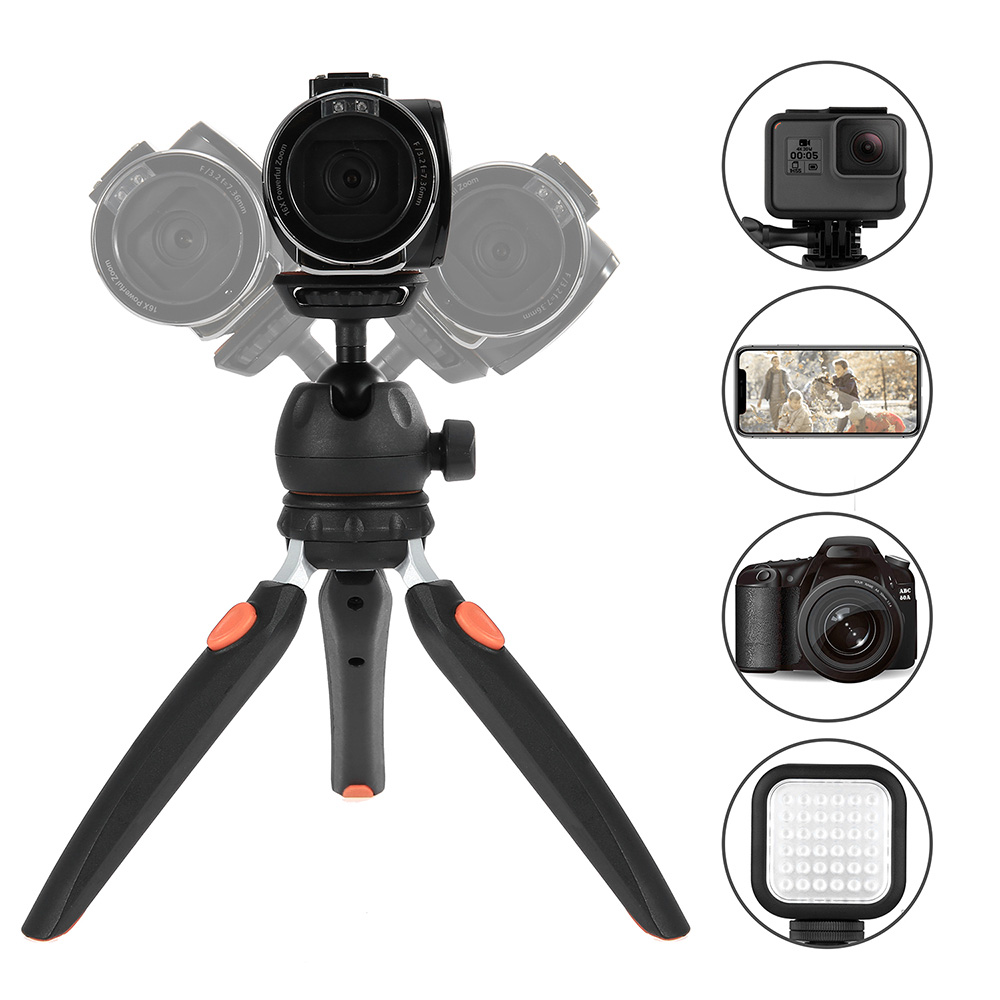 Andoer H20 Mini Tabletop Tripod Portable Foldable Phone Camera Tripod Stand with Removable Ball Head with 1/4 Inch Screw