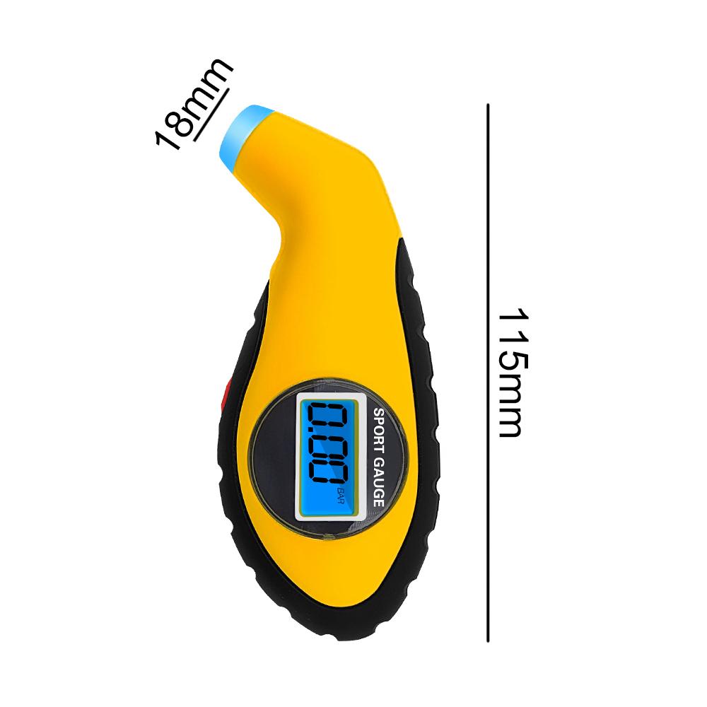 เกจ วัดลมยาง ดิจิตอล แบบพกพา เที่ยงตรง จับถนัดมือ Tire Pressure Gauge มีไฟสีฟ้า