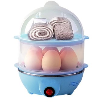เครื่องต้มไข่ไฟฟ้า เครื่องทำไข่ลวก ไข่ต้ม ไฟฟ้า   2 ชั้น  Egg boiler (คละสี)  หม้อนึ่งอาหาร พร้อมส่ง