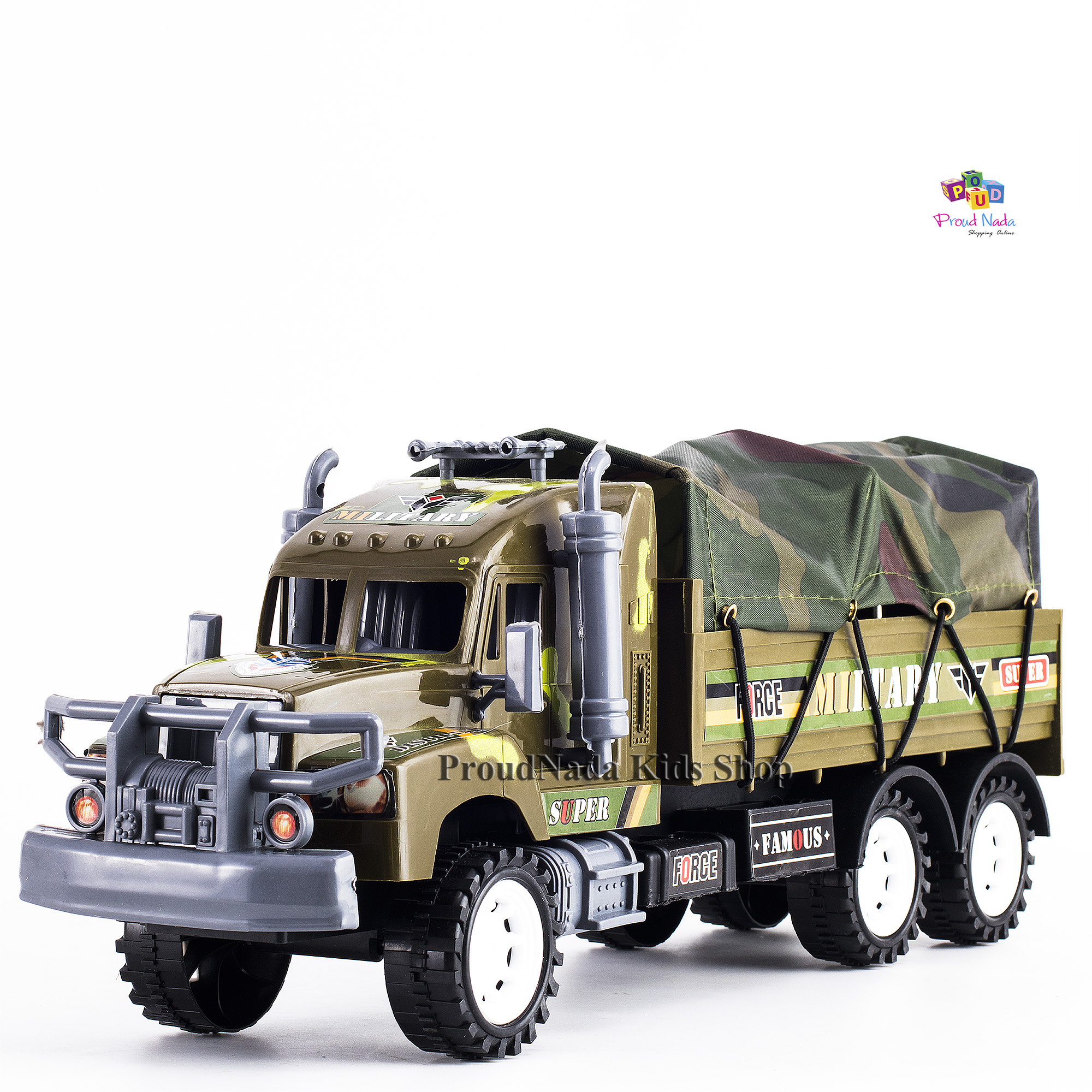 ProudNada Toys ของเล่นเด็ก รถทหาร ฝาครอบล้อมีเฟือง Military Power CAR NO.228B