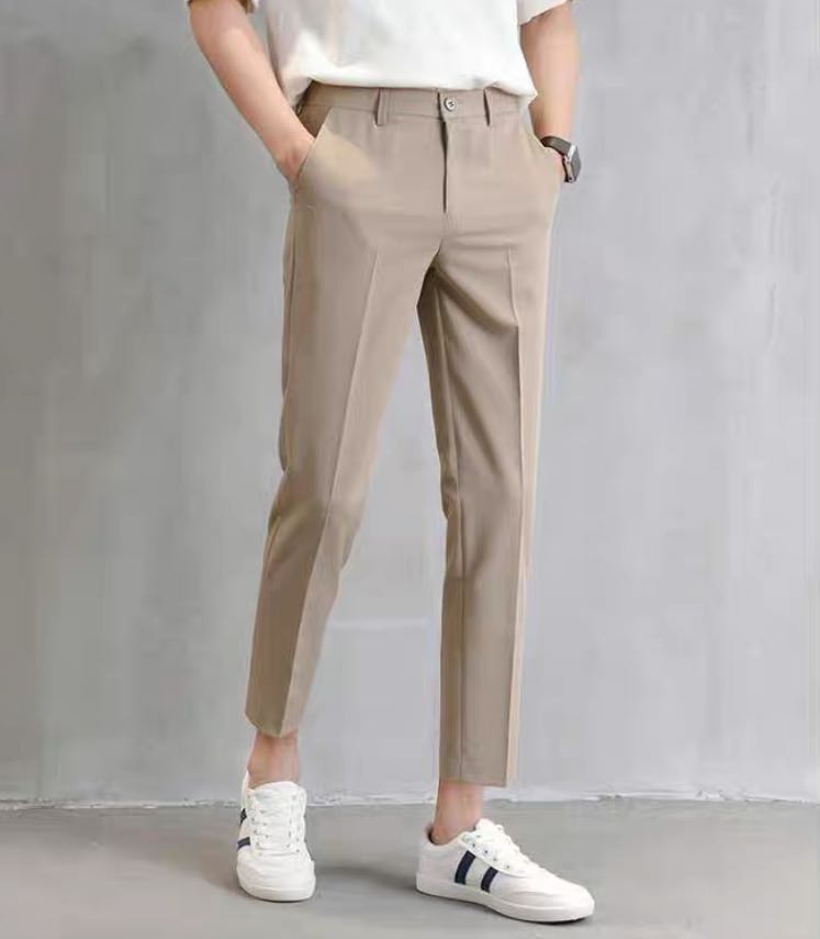 Fashion กางเกงสแล็คชาย 5ส่วน สไตย์เกาหลี กางเกงขายาวชาย X201