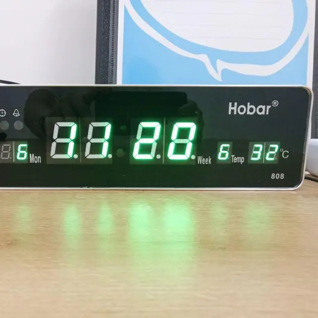 นาฬิกาดิจิตอล (HB808) 34x9x3cm นาฬิกา ตั้งโต๊ะ LED DIGITAL CLOCK นาฬิกาแขวน นาฬิกาตั้งโต๊ะ
